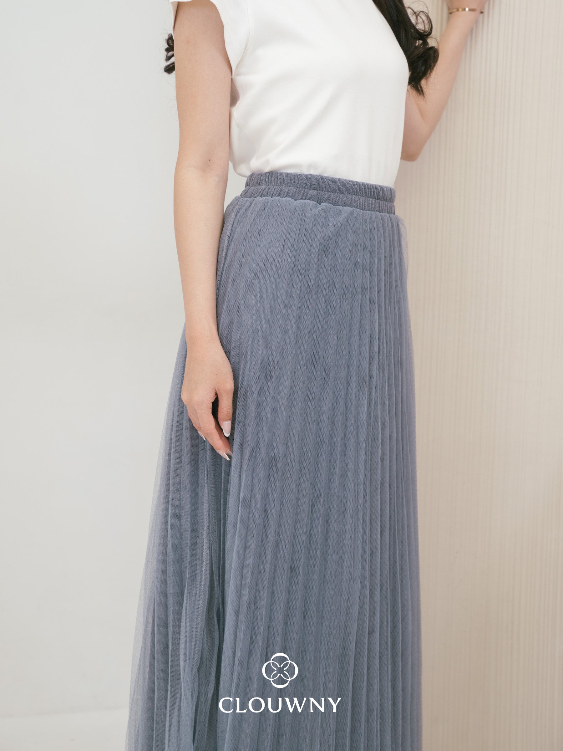 Onyva Tutu Pleats Skirt - Dark Grey